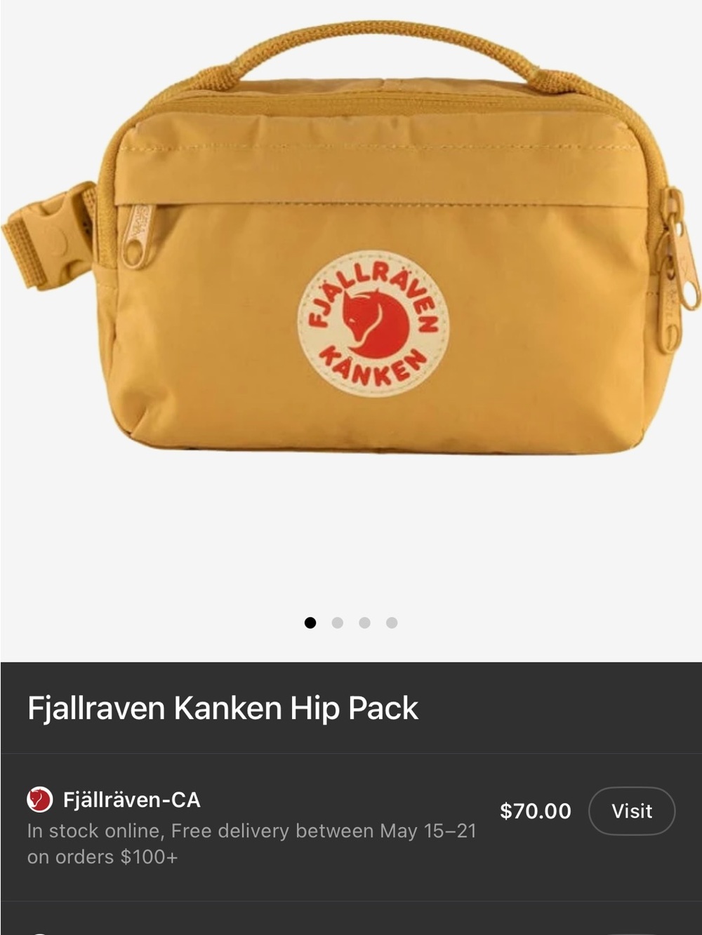 Fjallraven Kanken Hip Pack - Ochre color (mustard yellow) - Picture 4 of 4